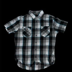 Vintage Tony Hawk Button Up Grey and white checkered shirt